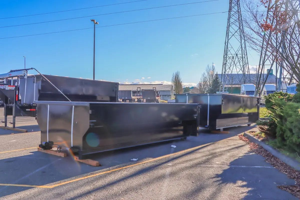 Roll-off dumpster ready for waste disposal at job site for Roofing Dumpster Rental in Rockport